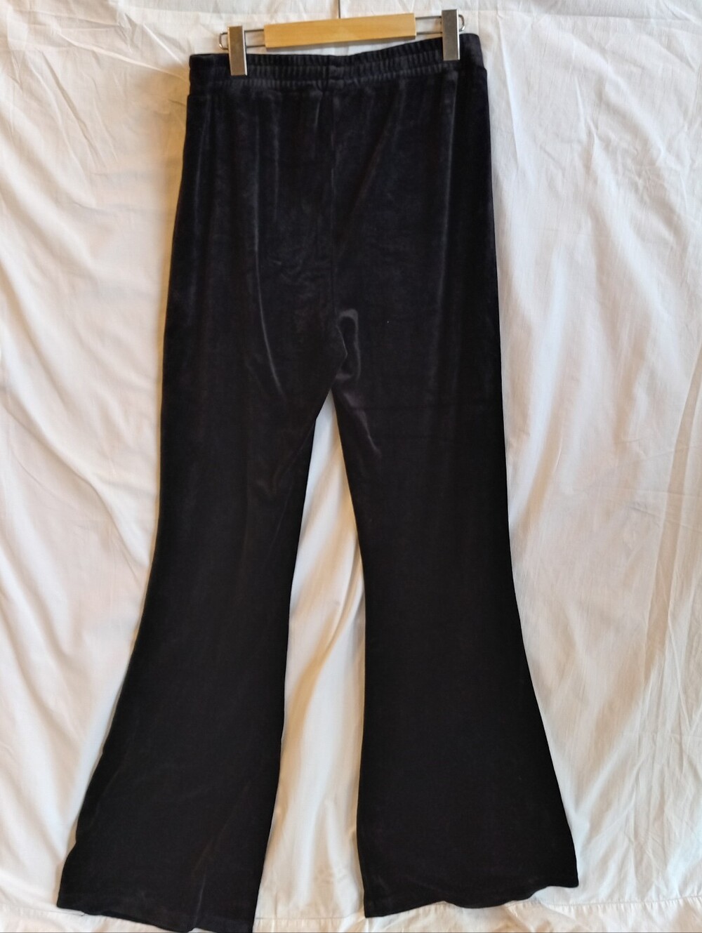 Streetwear Society Black Velour Flare Pants - Y2K Cozy Lounge Flares